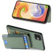 Samsung Galaxy M53 5G Carbon Fiber Wallet Stand Phone Case Green - 5