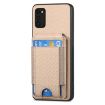 Samsung Galaxy A41 Carbon Fiber Wallet Stand Phone Case - Khaki - 2