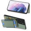 Samsung Galaxy S22+ 5G Carbon Fiber Wallet Stand Case Green - 5