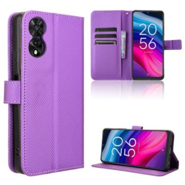TCL 505 4G Purple Leather Phone Case - Diamond Texture - 1