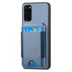 Samsung Galaxy S9 Carbon Fiber Vertical Flip Wallet Stand Phone Case Blue - 2