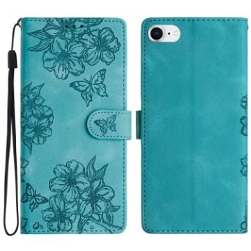 Cherry Blossom Butterfly iPhone SE 2022/SE 2020 Case - Green - 1