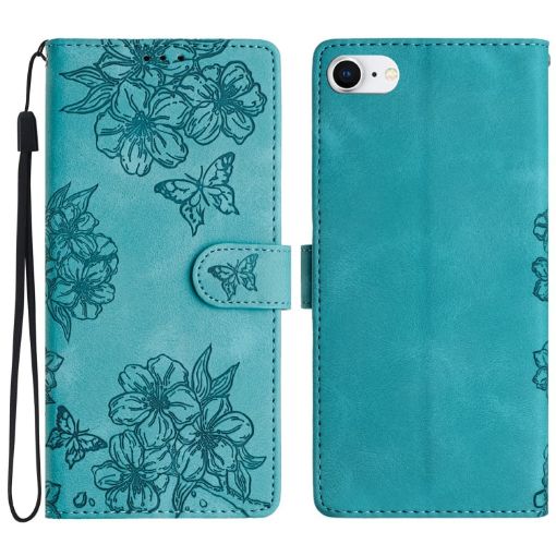 Cherry Blossom Butterfly iPhone SE 2022/SE 2020 Case - Green - 1