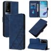 TCL 50 XE 5G Crossbody 3D Embossed Flip Leather Phone Case Blue - 1
