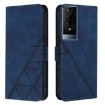 TCL 50 XE 5G Crossbody 3D Embossed Flip Leather Phone Case Blue - 2