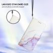 ZTE Blade A73 5G PT003 Marble Pattern Flip Leather Phone Case - White Purple - 6