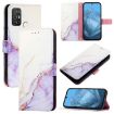 ZTE Blade A52 PT003 Marble Pattern Flip Leather Phone Case White Purple - 1