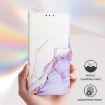 ZTE Blade A52 PT003 Marble Pattern Flip Leather Phone Case White Purple - 5