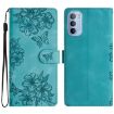 Motorola Moto G62 5G Cherry Blossom Butterfly Phone Case Green - 1