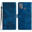 Motorola Moto G50 Cherry Blossom Butterfly PU Phone Case (Blue) - 1
