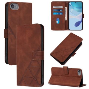 iPod Touch 7/6/5 Crossbody 3D Embossed Flip Leather Phone Case - Brown - 1