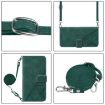 Dark Green Crossbody 3D Embossed Leather Case for iPod Touch 7/6/5 - 3