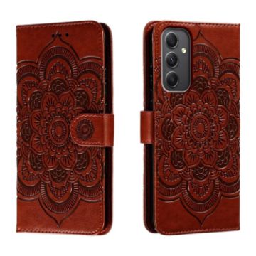 Samsung Galaxy A35 5G Sun Mandala Leather Case (Brown) - 1
