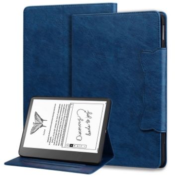 Royal Blue Leather Tablet Case for Kindle Scribe 10.2 inch - 1