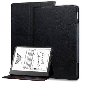 Black Leather Tablet Case for Amazon Kindle Scribe 10.2 inch 2022 - 1