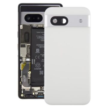 Google Pixel 8a Battery Back Cover with Camera Lens Cover - Silver - 1