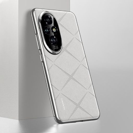 For Honor 200 Plain Leather PC Phone Case White - 1