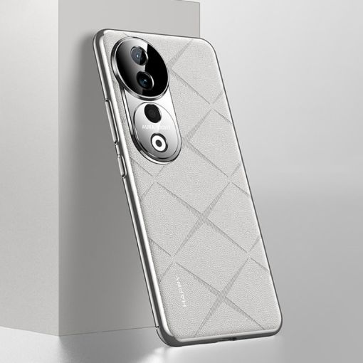White Leather PC Phone Case for vivo S19 Pro - 1