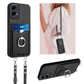 Motorola Moto G 5G 2024 R20 Crossbody Rope Ring Card Holder Phone Case - 1