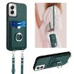 Motorola Moto G Power 5G 2024 R20 Crossbody Rope Ring Card Holder Phone Case Green - 1