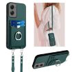Motorola Moto G Stylus 5G 2024 R20 Crossbody Rope Ring Card Holder Phone Case Green - 1