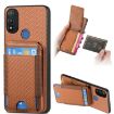 Motorola Moto E20/E30 Carbon Fiber Wallet Stand Case - Brown - 1