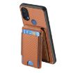 Motorola Moto E20/E30 Carbon Fiber Wallet Stand Case - Brown - 3
