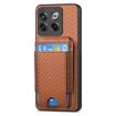 OnePlus Nord CE3 Lite Carbon Fiber Wallet Stand Phone Case - Brown - 2