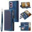 Motorola Moto E14 Blue Leather Phone Case with Lanyard - 1