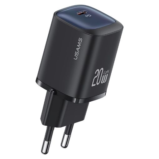 USAMS CC248 20W USB-C/Type-C GaN Fast Charger EU Plug Black - 1