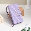 Motorola Moto G85 Glitter Lattice Zipper Wallet Leather Phone Case - Purple - 2