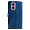 Motorola Moto G85 Leather Phone Case with Lanyard - Blue - 3