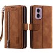 Motorola Moto E14 Leather Phone Case with Lanyard - Brown - 1