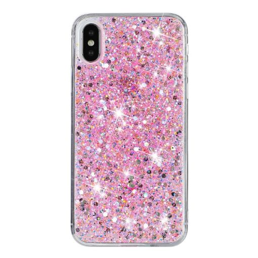 iPhone XR Pink Glitter Powder TPU Phone Case - 1