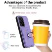 For Honor 200 Lite Global R20 Crossbody Rope Ring Card Holder Phone Case Purple - 3