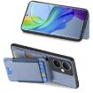 Vivo X100 Pro 5G Carbon Fiber Wallet Stand Case - Blue - 5