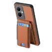 Vivo X100 Pro 5G Carbon Fiber Wallet Stand Case - Brown - 3