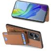 Vivo X100 Pro 5G Carbon Fiber Wallet Stand Case - Brown - 5
