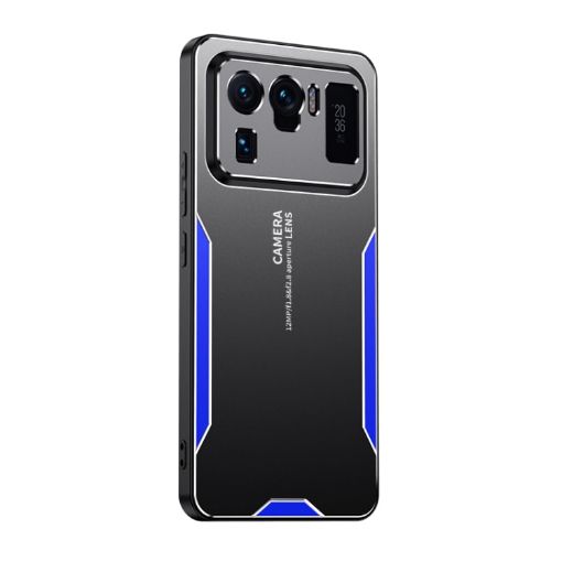 Xiaomi Mi 11 Ultra Blade Series TPU Hybrid Metal Phone Case - Blue - 1