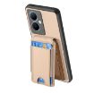 Vivo S16/V27 Carbon Fiber Wallet Stand Phone Case - Khaki - 3