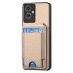 OPPO Reno10 Global Carbon Fiber Wallet Stand Phone Case - Khaki - 2