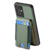 OPPO Find X5 Pro Carbon Fiber Wallet Stand Phone Case - Green - 3