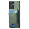 OPPO A17 Carbon Fiber Wallet Stand Phone Case - Green - 2