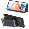 OPPO A72 5G Carbon Fiber Wallet Stand Phone Case - Black - 5