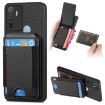 OPPO A53/A53S Carbon Fiber Wallet Stand Phone Case - Black - 1