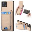 OPPO A72 5G Carbon Fiber Wallet Stand Phone Case - Khaki - 1