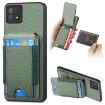 OPPO A72 5G Green Carbon Fiber Wallet Stand Phone Case - 1