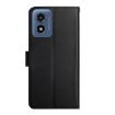 Motorola Moto E14 Genuine Leather Flip Phone Case - Black - 3