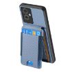 OPPO A52/A72/A92 Blue Carbon Fiber Wallet Stand Phone Case - 3
