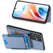 OPPO A52/A72/A92 Blue Carbon Fiber Wallet Stand Phone Case - 5